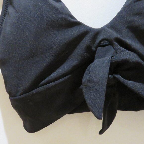 ROBIN PICCONE Ava Knot Bikini Top in Black Minimalist Stretch Preppy - Size XS - Picture 6 of 14
